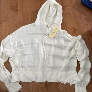 Elan White Hooded Sweater